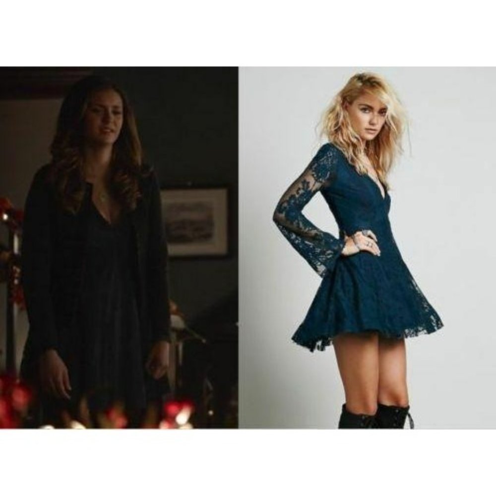 Free People Green Teal Reign Over Me Lace Dress